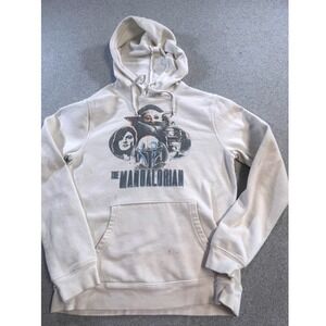 Fifth Sun Star Wars The Mandalorian Hoodie Small Cream Good Grogu‎ Graphic Mens